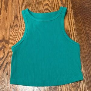 Green halter crop top